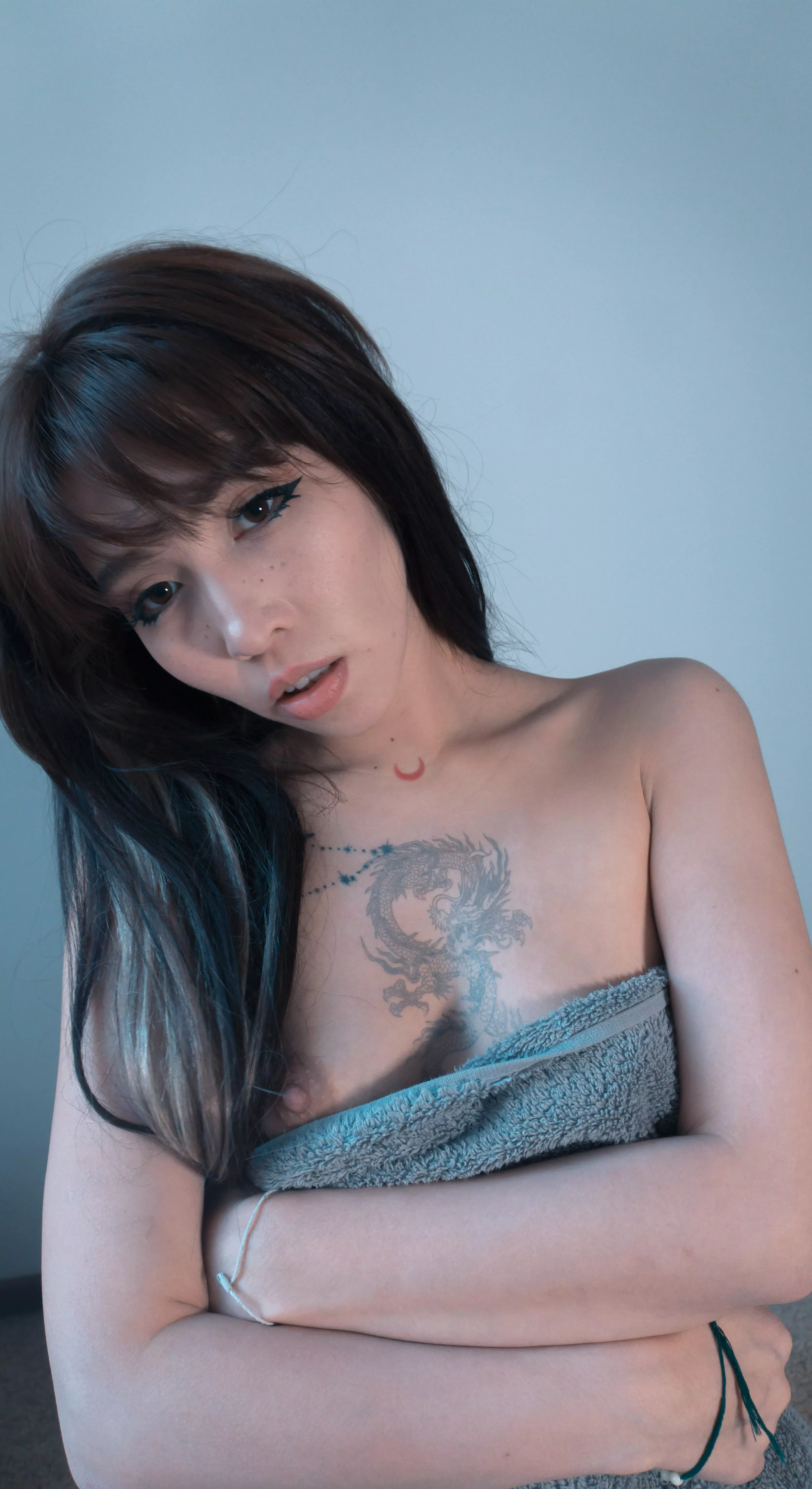 Dark hair from birth, that's the thing about any Asian girl