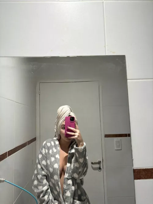 Drying off in style, post-swim glow