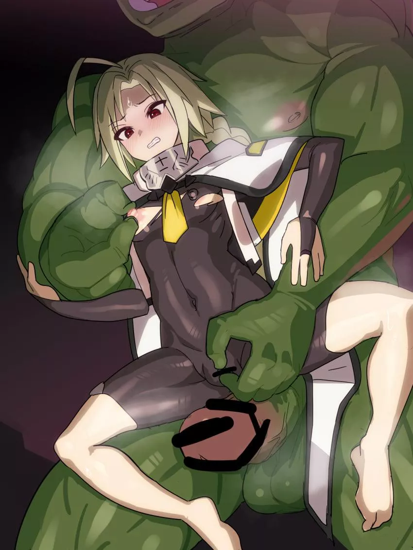 G - Ghhnn...I refuse to submit to some monster! Stop touching and get that THING away from me! (by kinmugieiou)