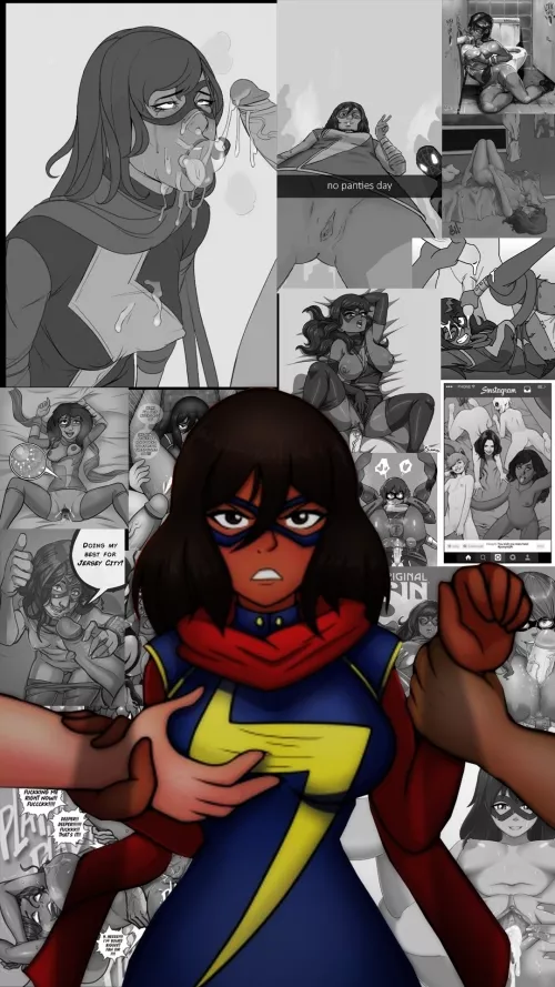 Kamala Khan/Ms. Marvel Hentai Wallpaper (art be:hyoreisan)