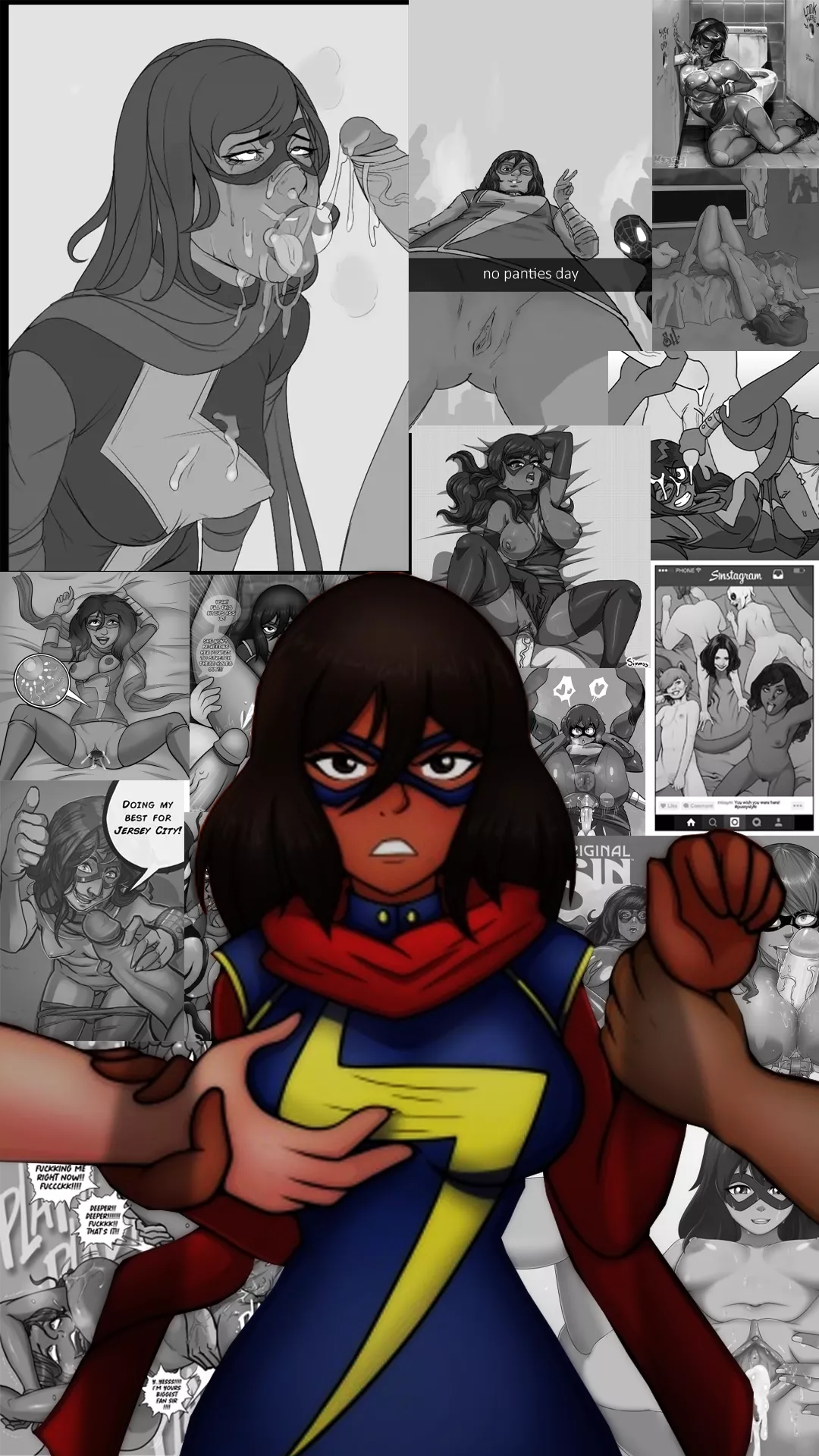 Kamala Khan/Ms. Marvel Hentai Wallpaper (art be:hyoreisan)