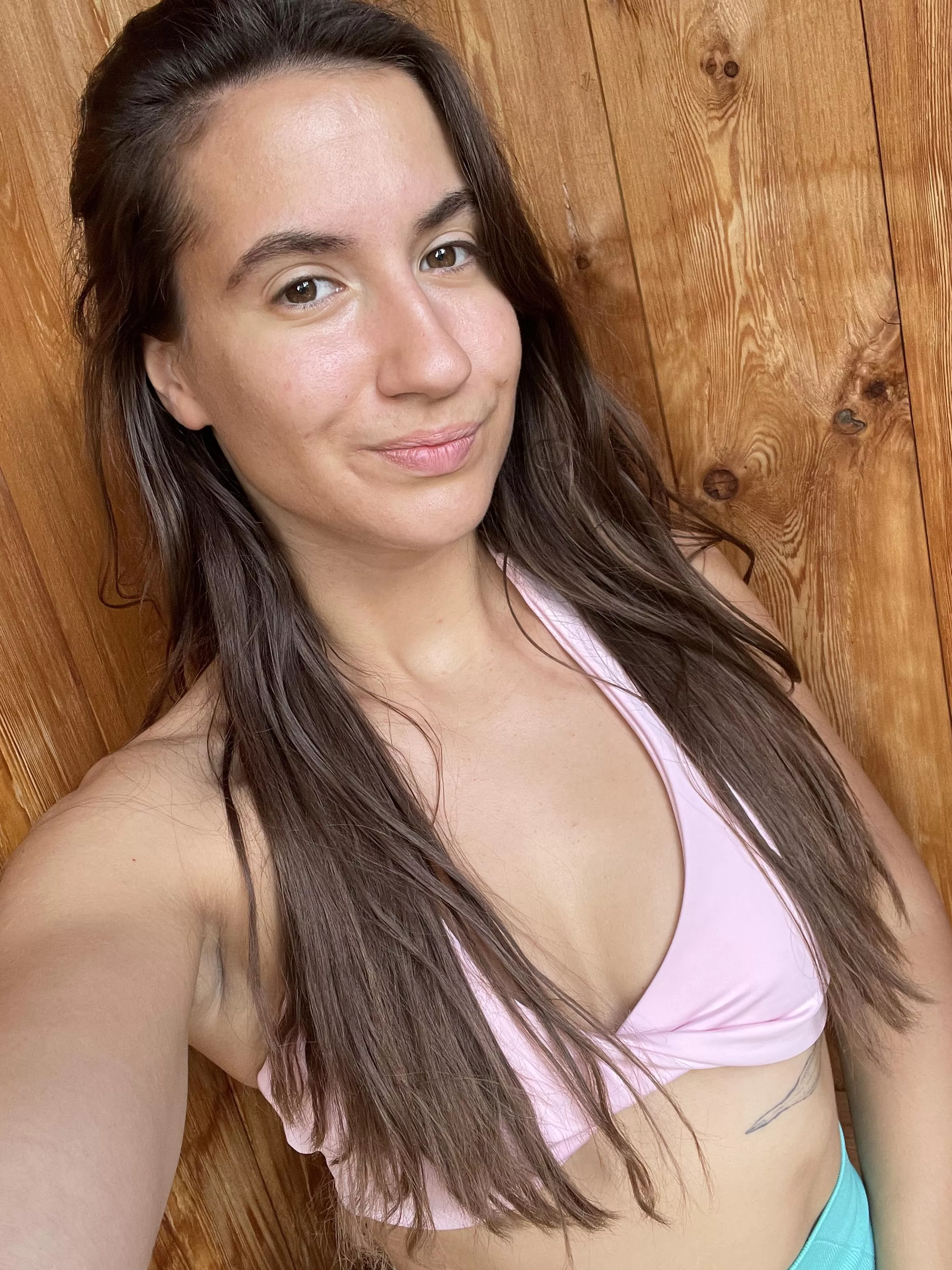 happy girl in her bikini