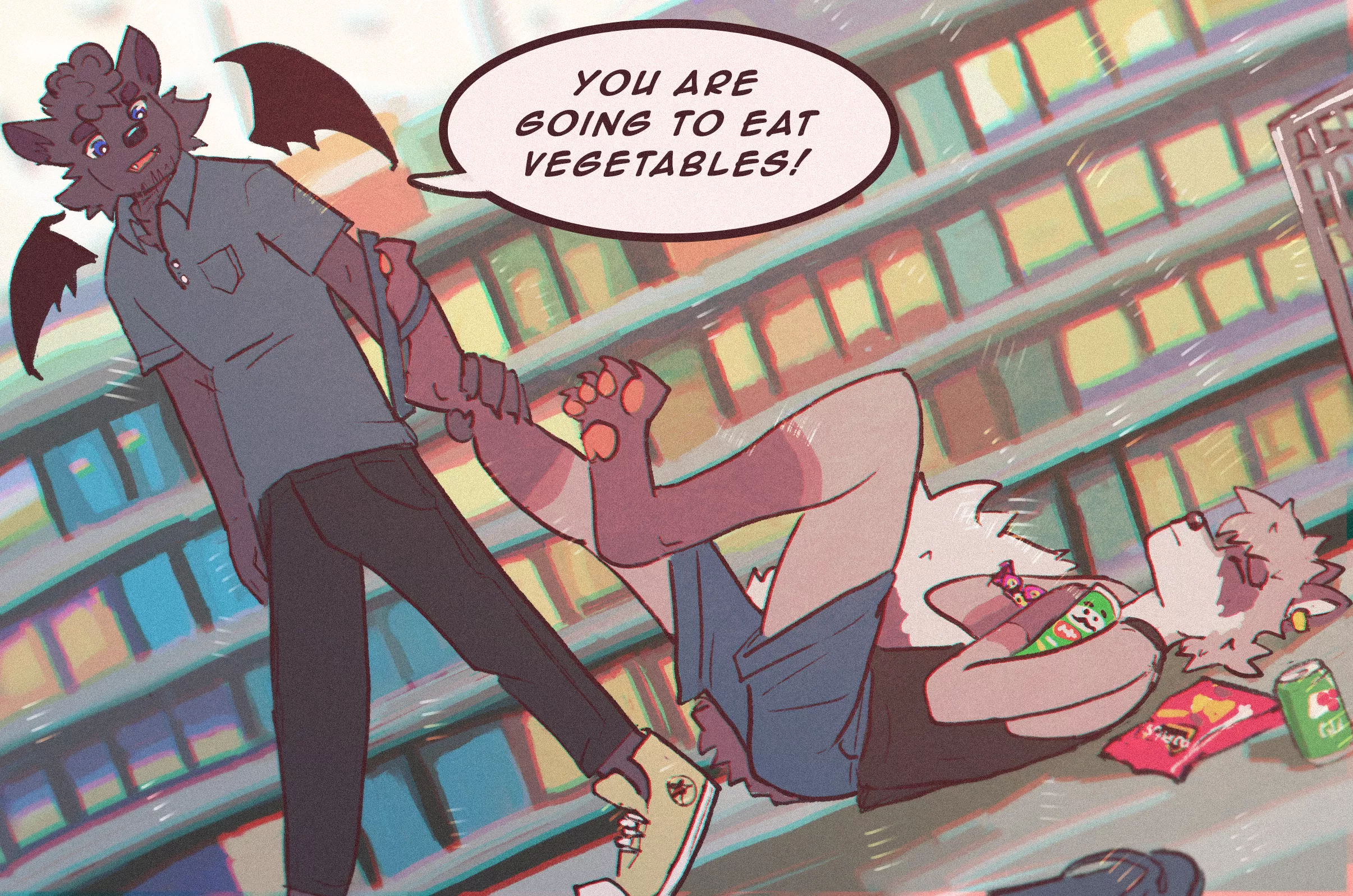 How is like to have a raccoon boyfriend (art by me)