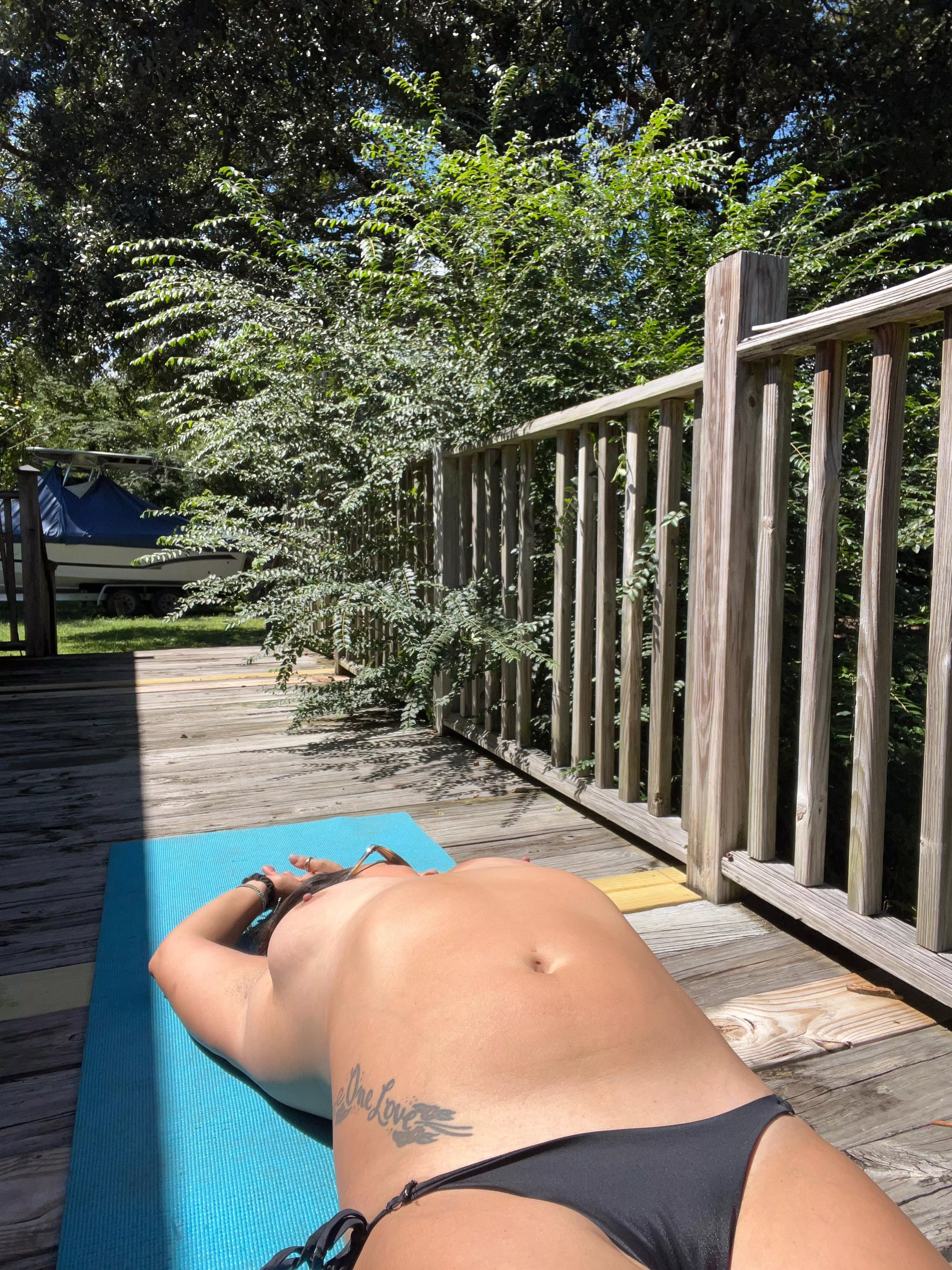 Laying out on this beautiful day!