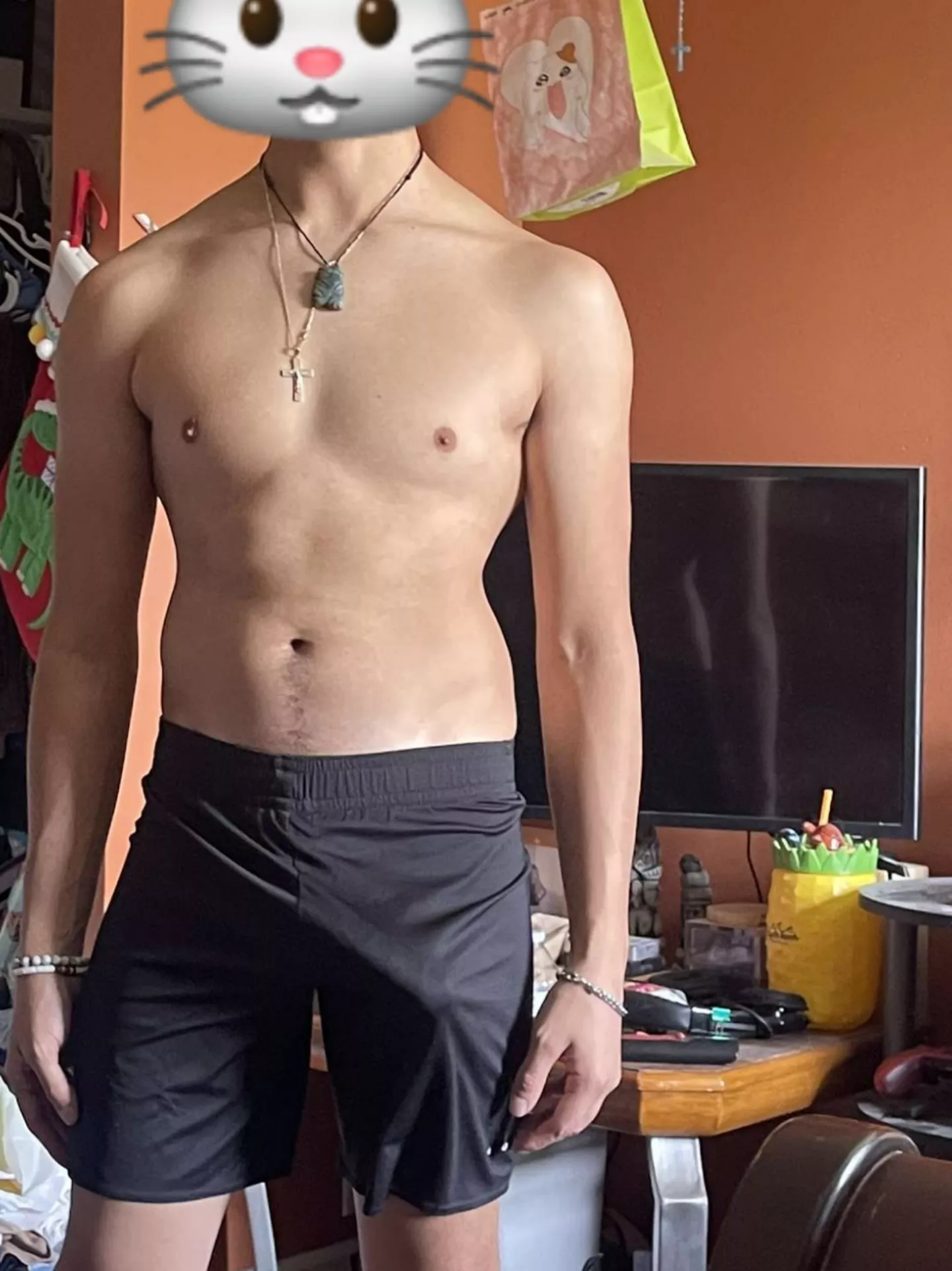 These shorts from freshmen year are a little tight 