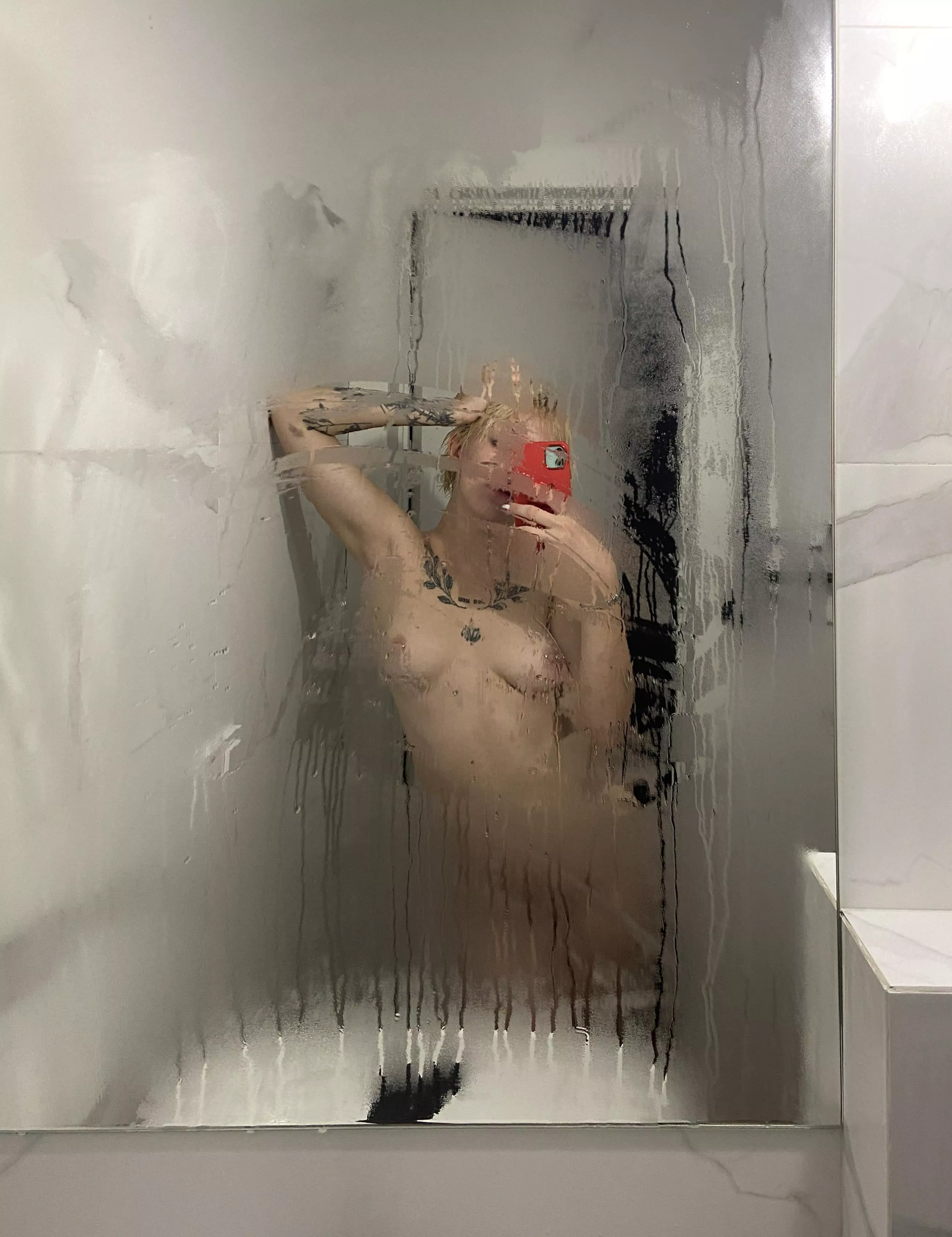 Wipe down the fogged-up mirror