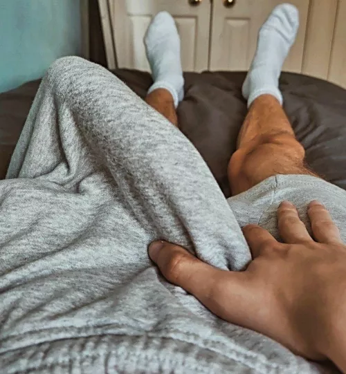 Grey sweatpants season