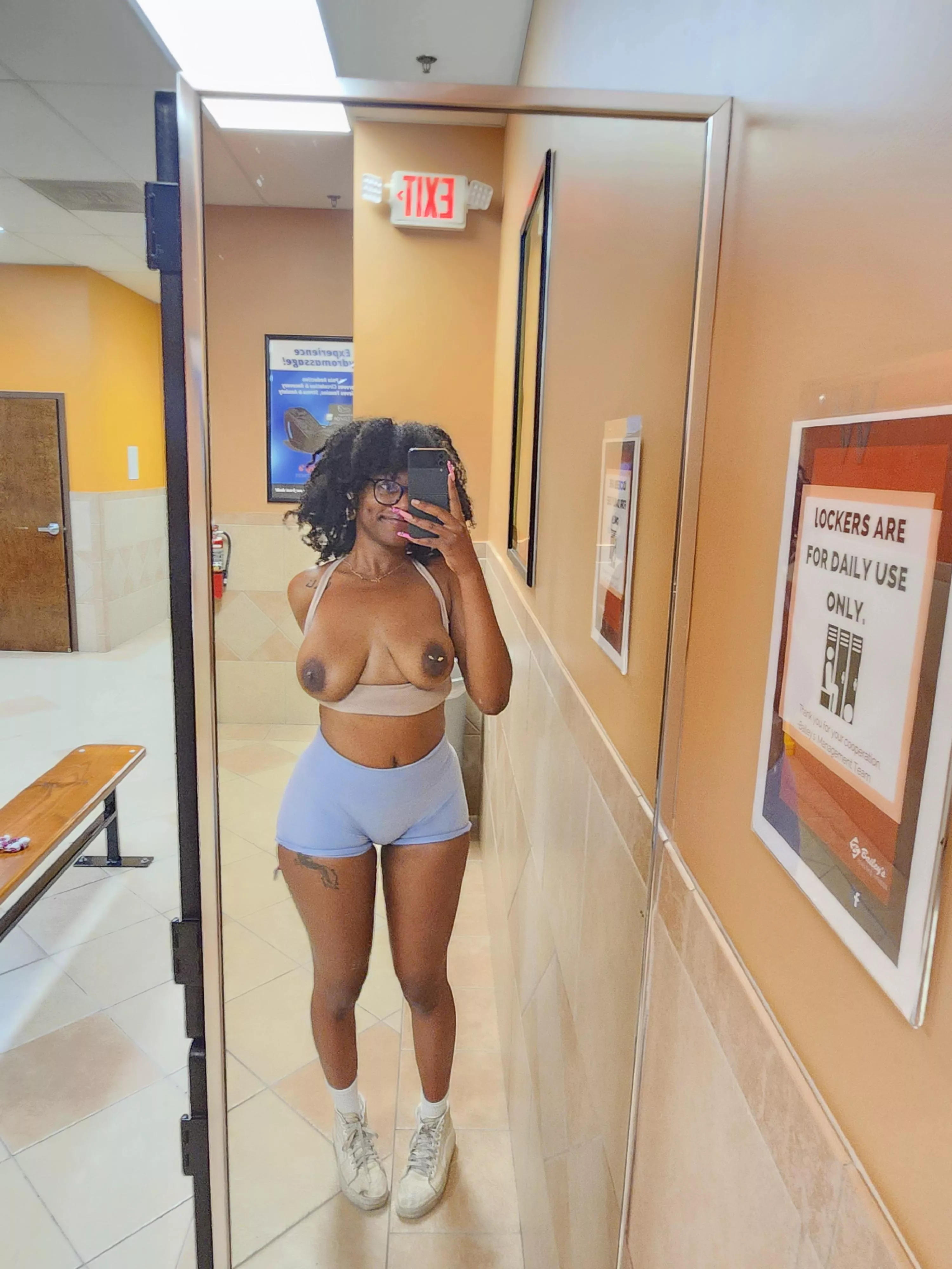 Undressing just for you in the locker room