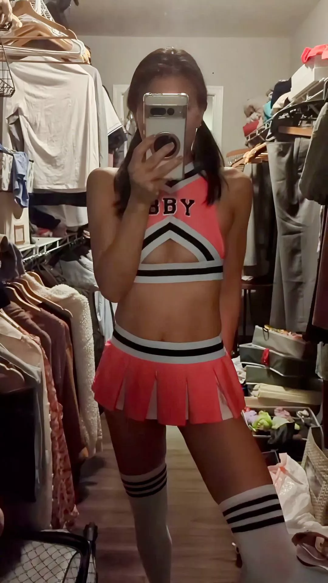 What do you think I’m wearing underneath: panties or no panties