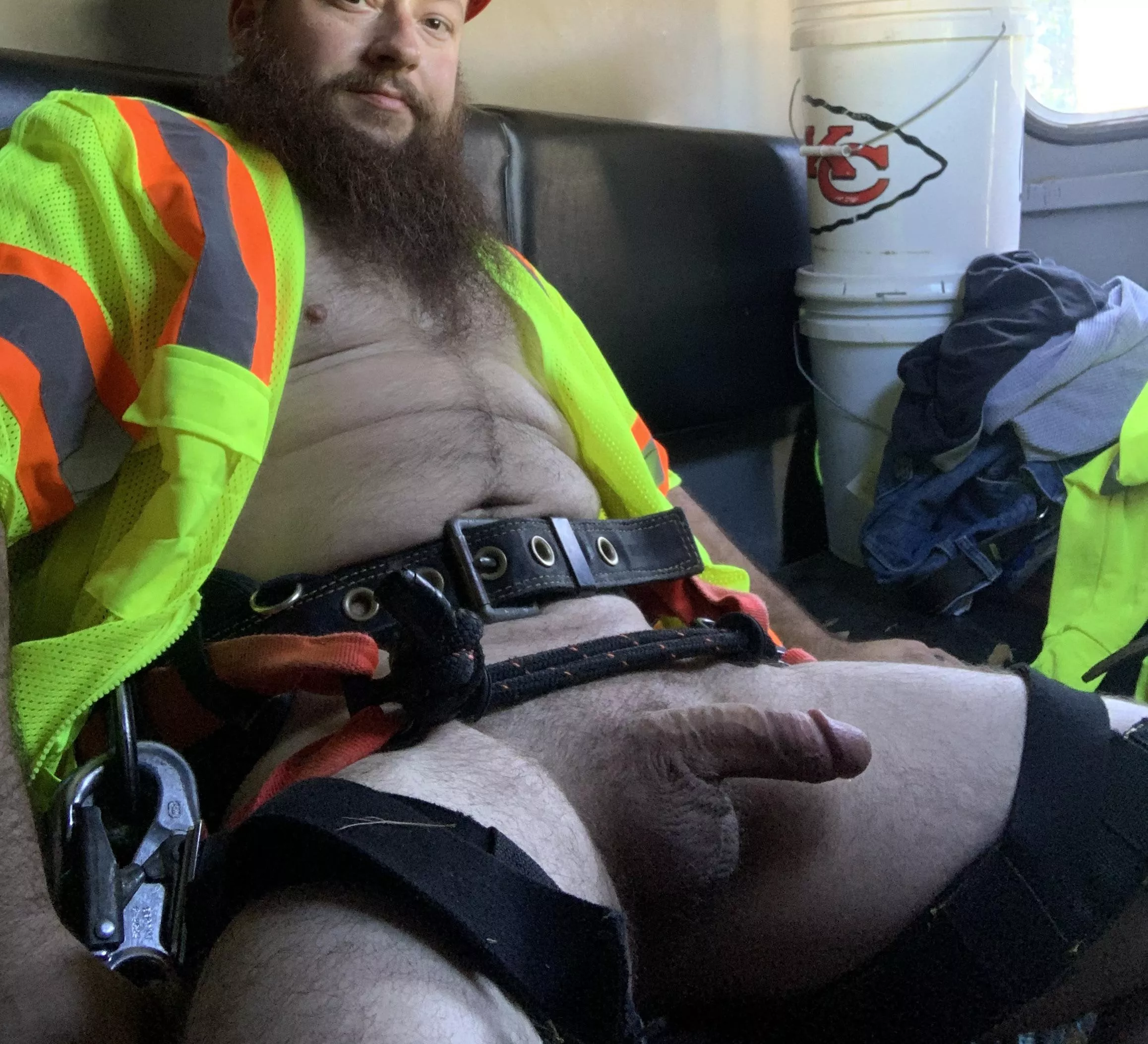 Got horny and had a photoshoot in my climbing saddle 😃