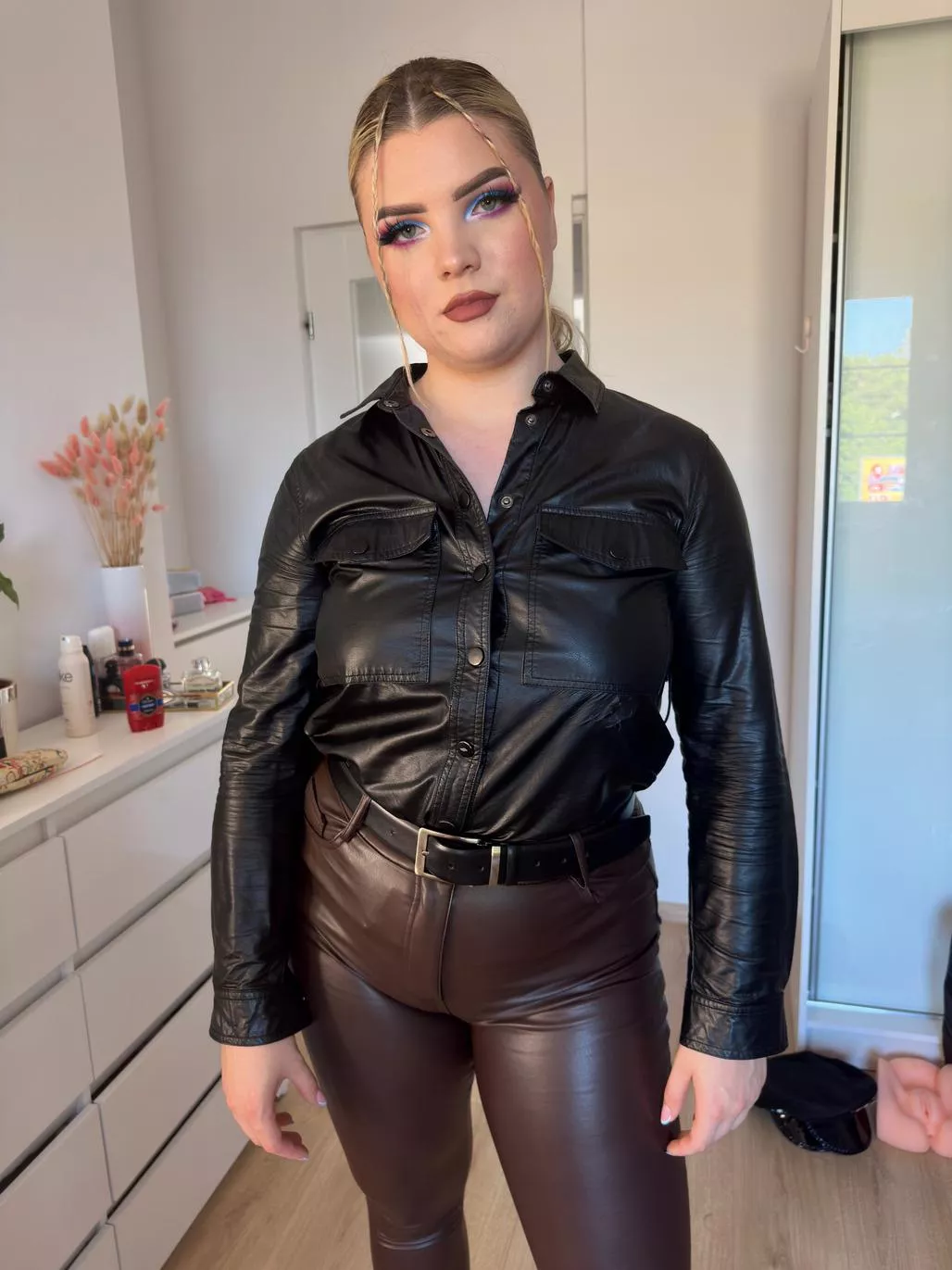 My leather outfit for cold days 