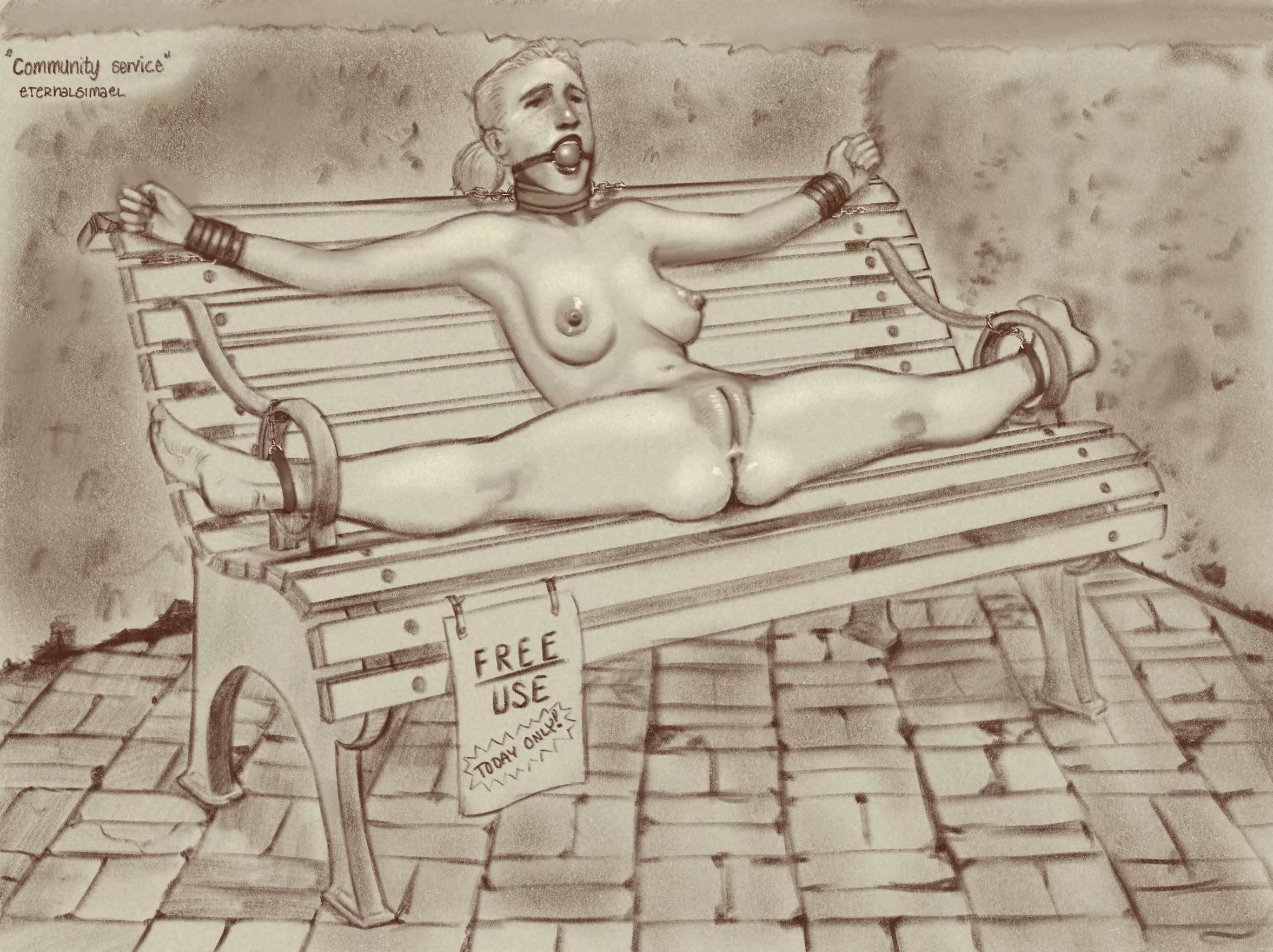 She was stuck doing community service all day at the park