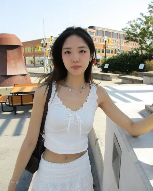 White crop top cutie