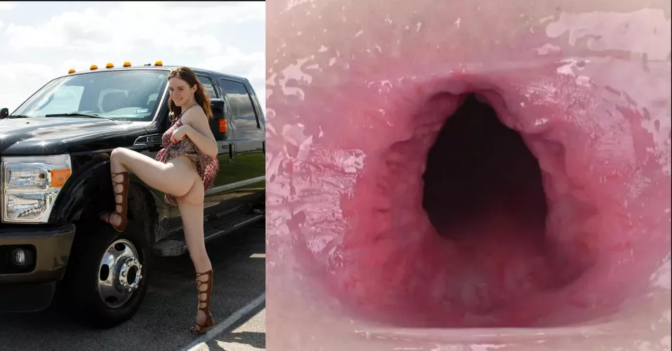 Shy teen gapes her anus for a free ride