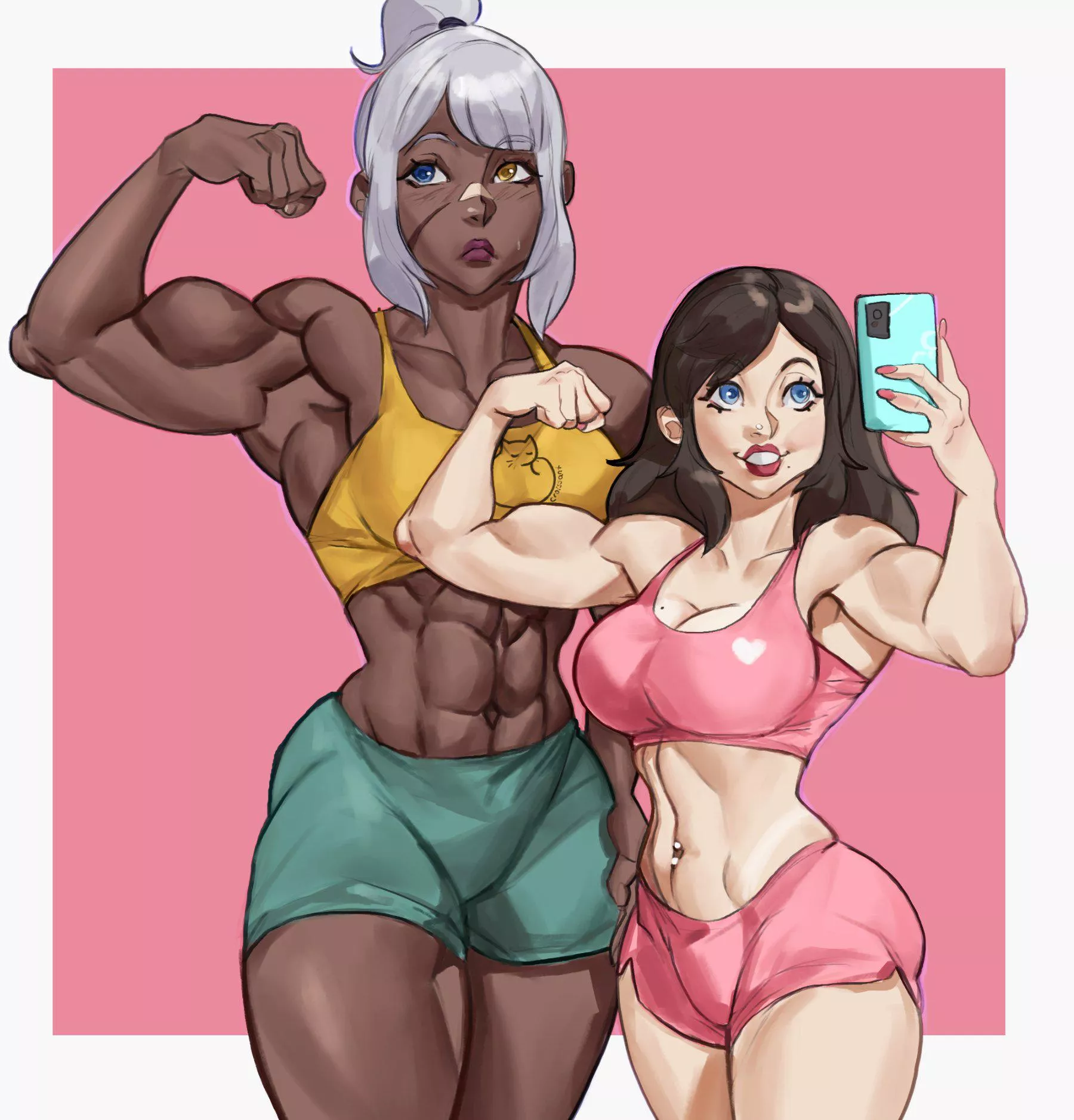 Two besties posing [@dlusionalx]
