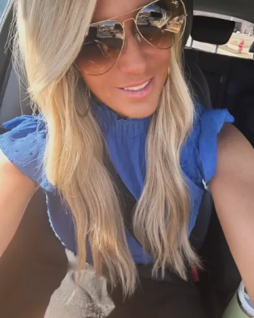 A dirty blonde in pretty baby blue