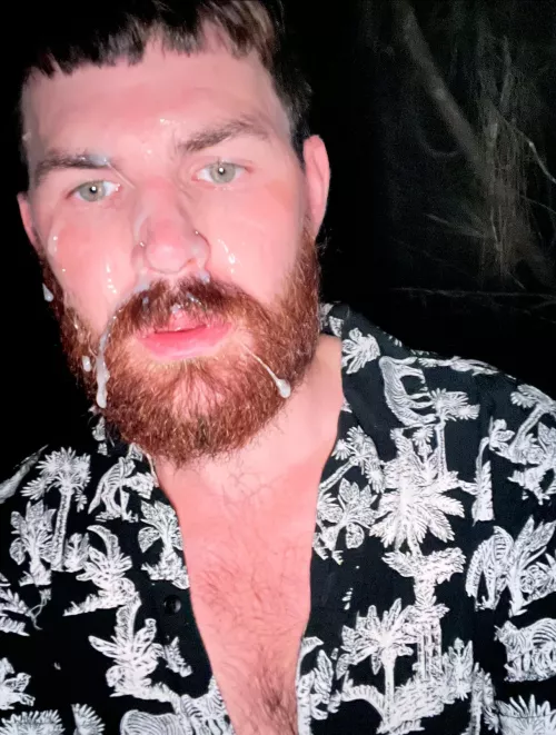 Aftermath of blowing a married guy in the woods that was here ok vacation visiting! He blasted my face with cum  