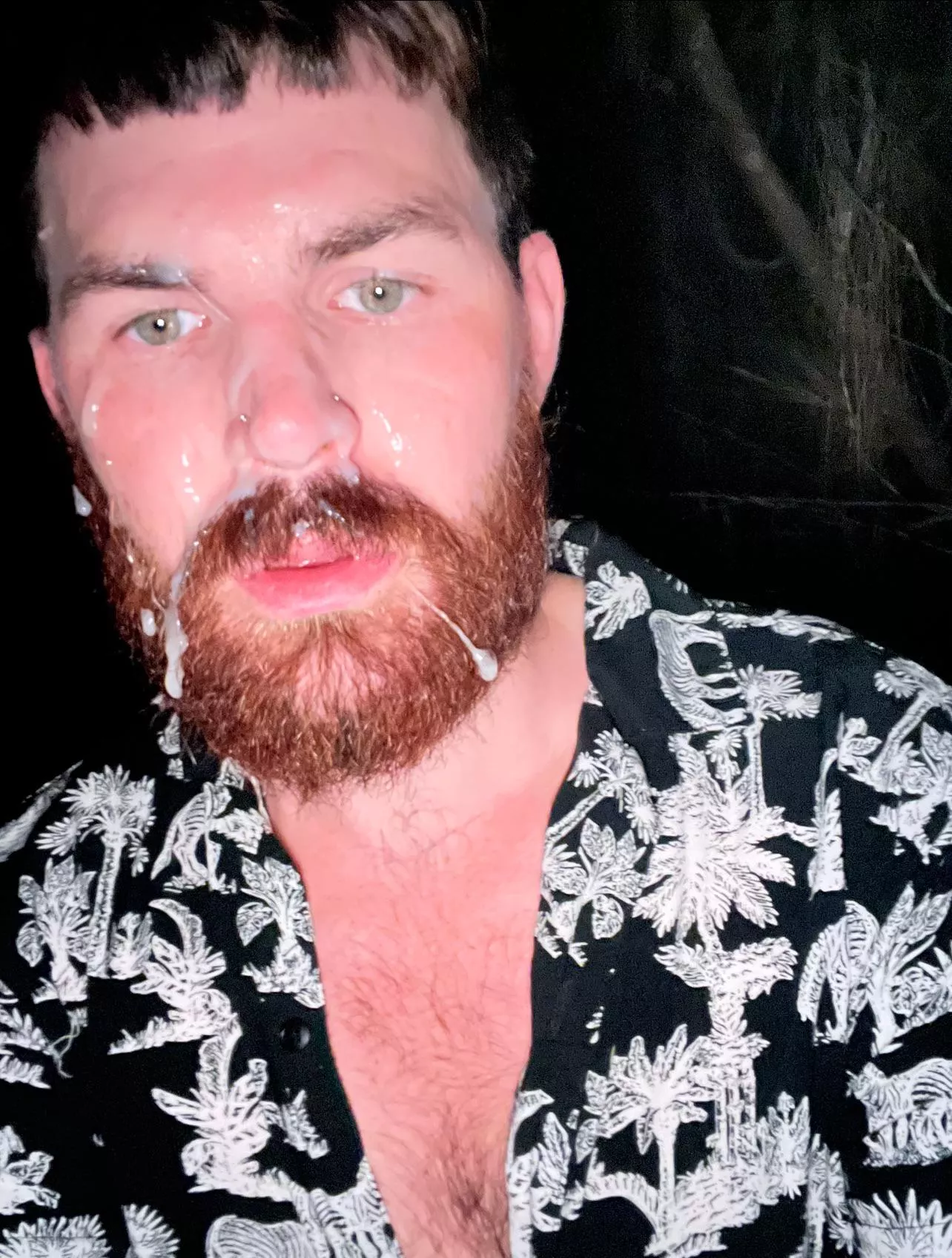 Aftermath of blowing a married guy in the woods that was here ok vacation visiting! He blasted my face with cum  