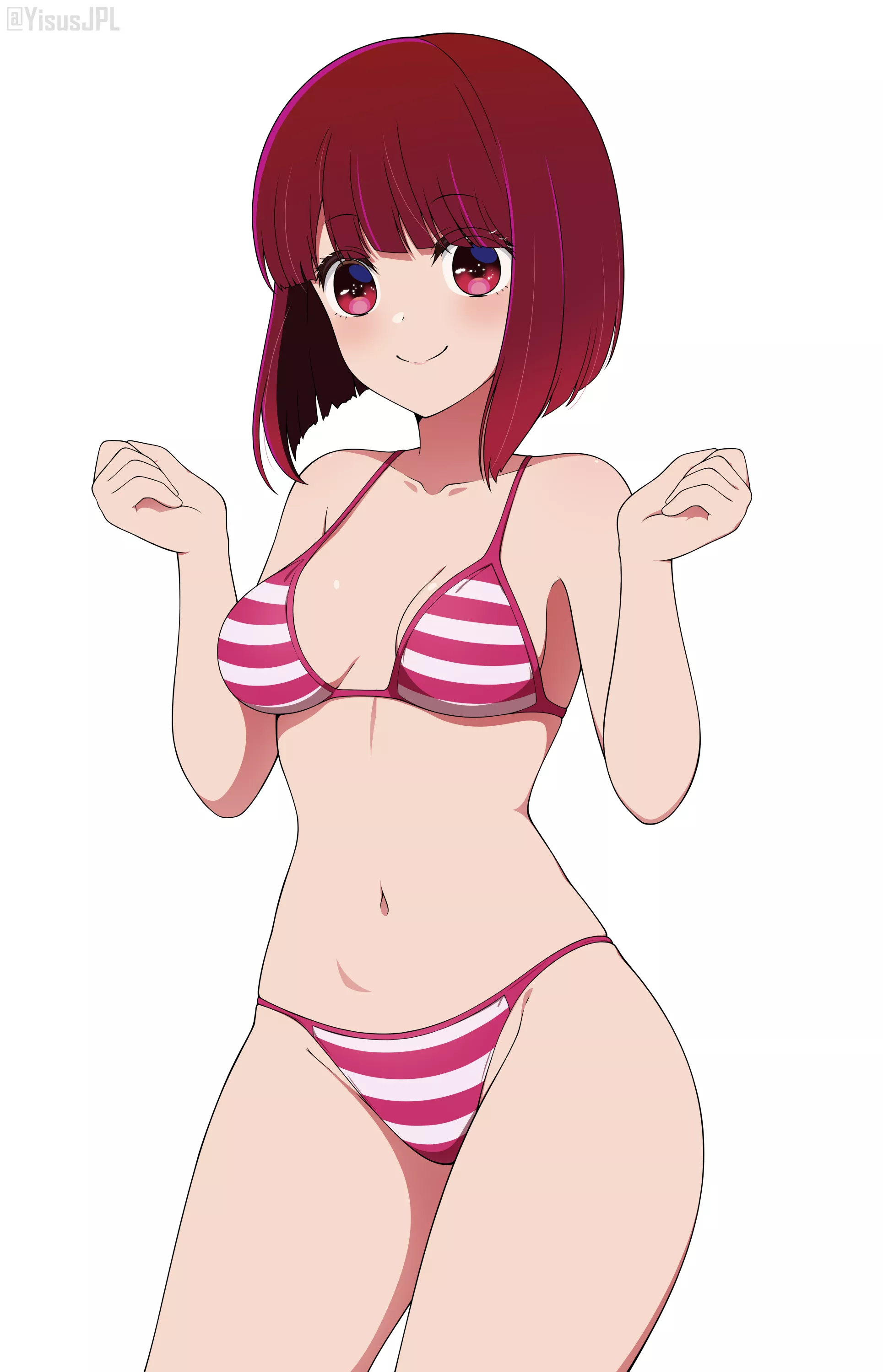 Arima Kana Wearing Her Striped Bikini (Oshi No Ko)