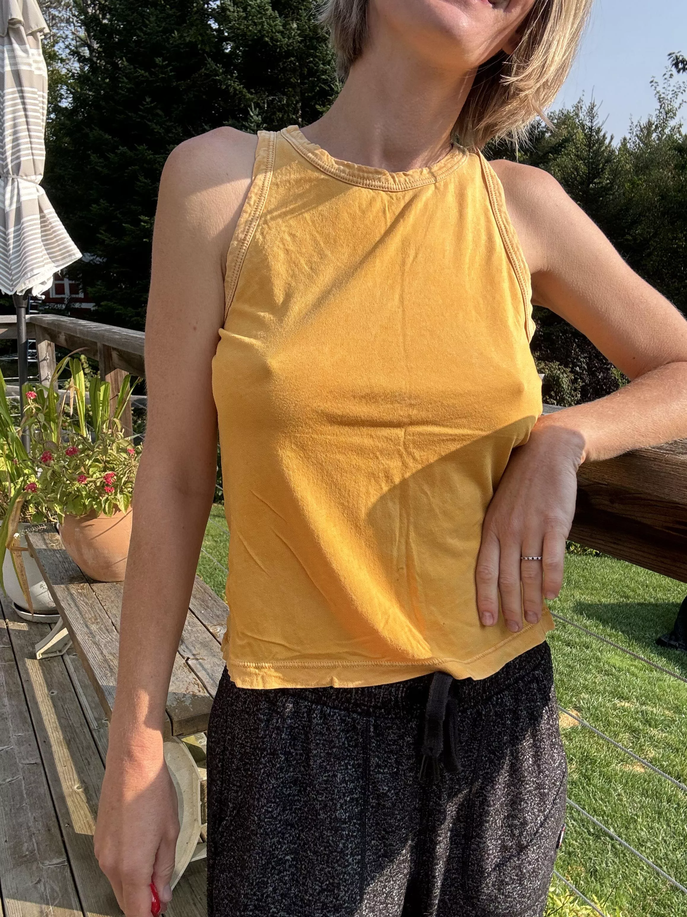 I never wear a bra on Mondays, and Tuesday for that matter