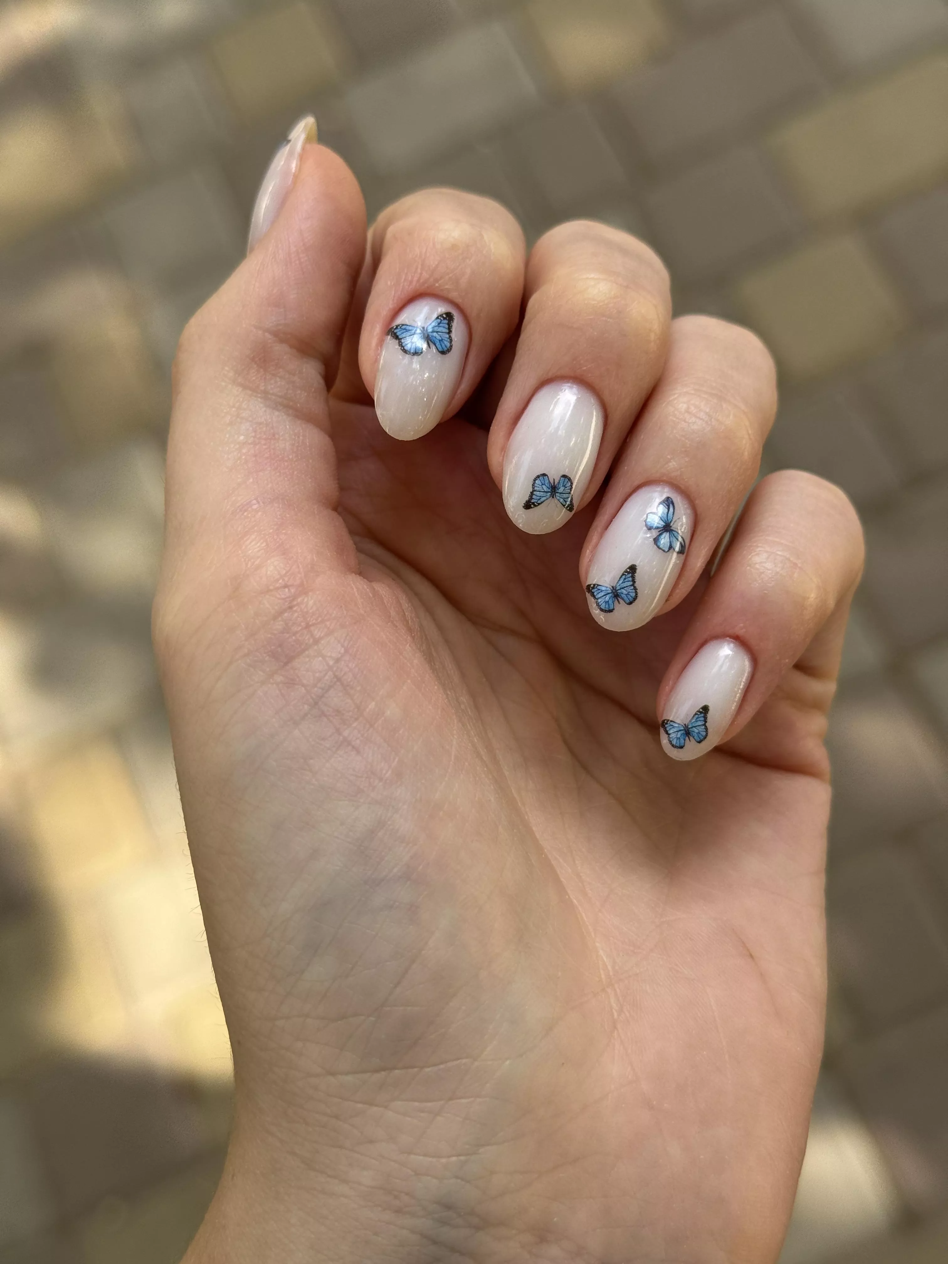 That cute manicure would look good on that dick. 