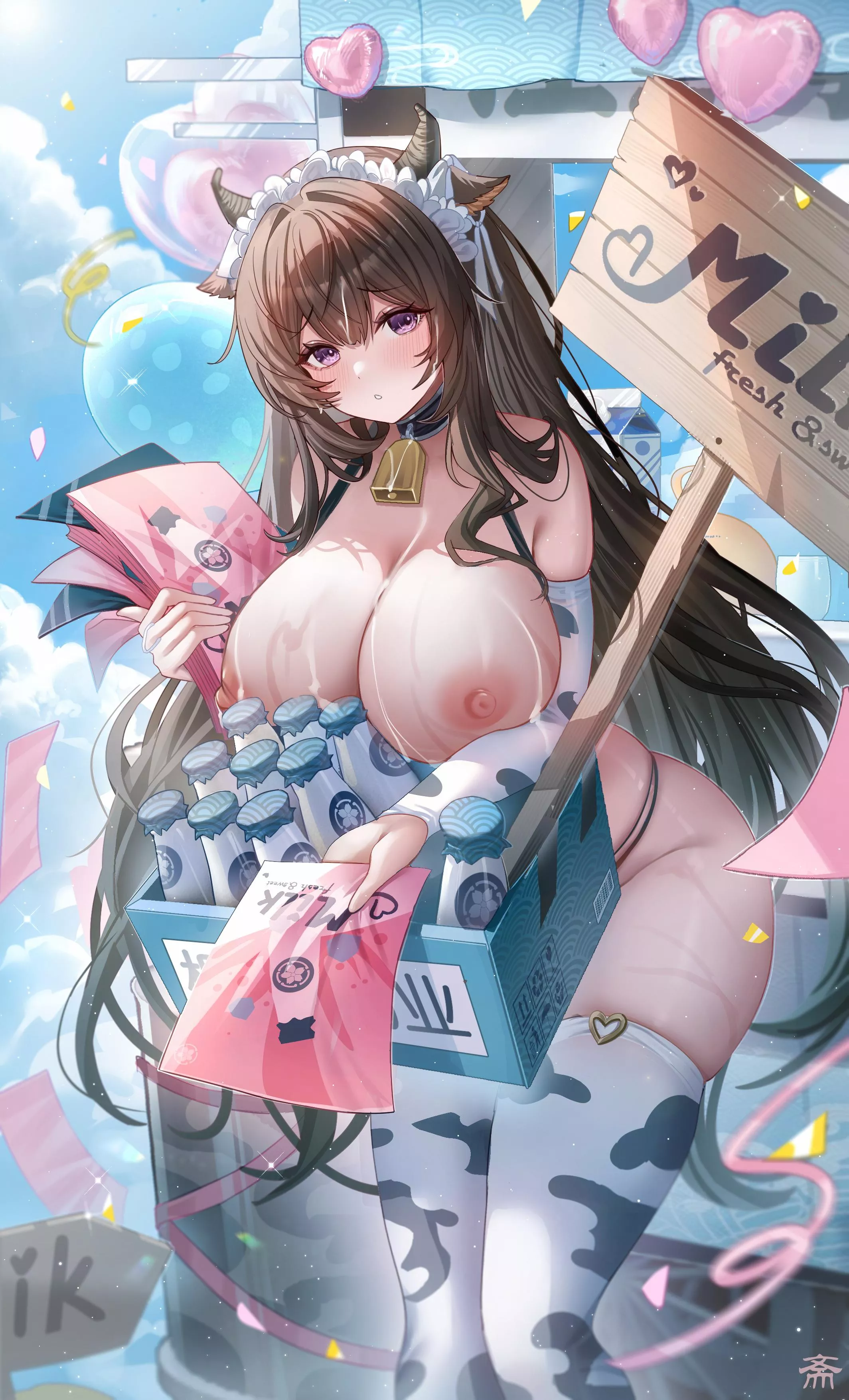 Handing out milk flyers [Azur Lane]