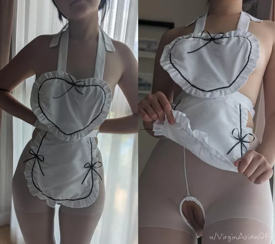 I'll clean your place in my crotchless stockings...