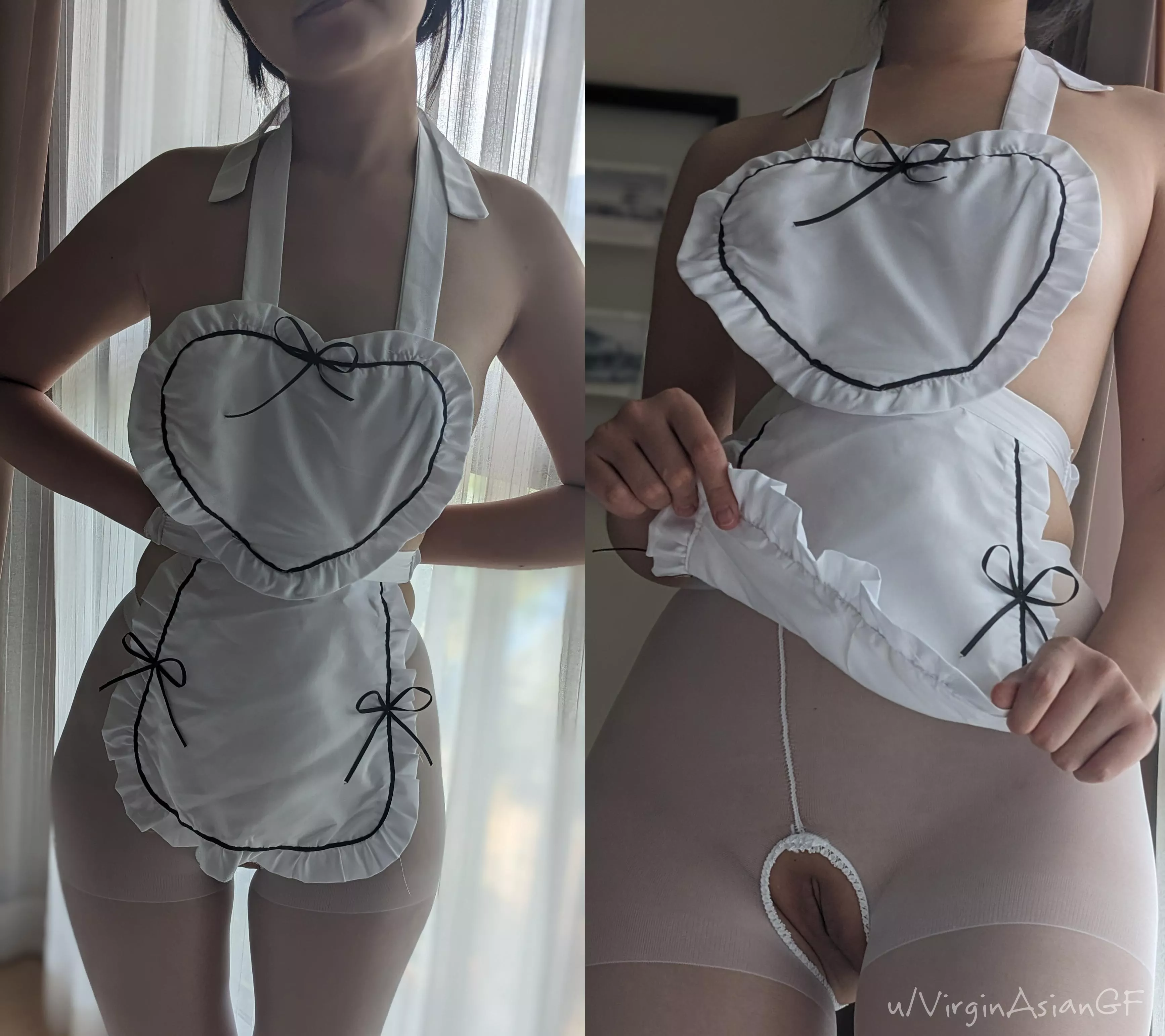 I'll clean your place in my crotchless stockings...