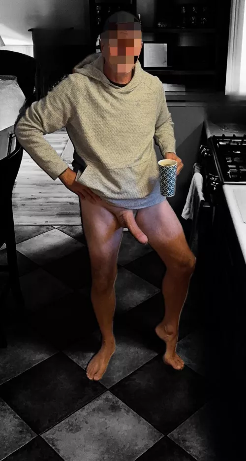 (53)Saturday morning with my cock out sipping my coffee  …waiting for some attention from YOU 