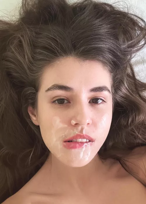 Do I look even more kissable with your load on my face