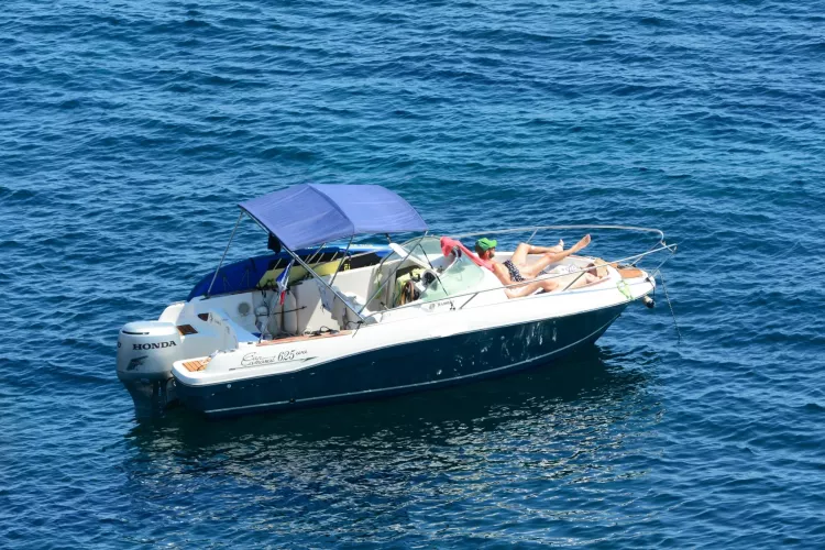 Enjoying a sunny day on the boat