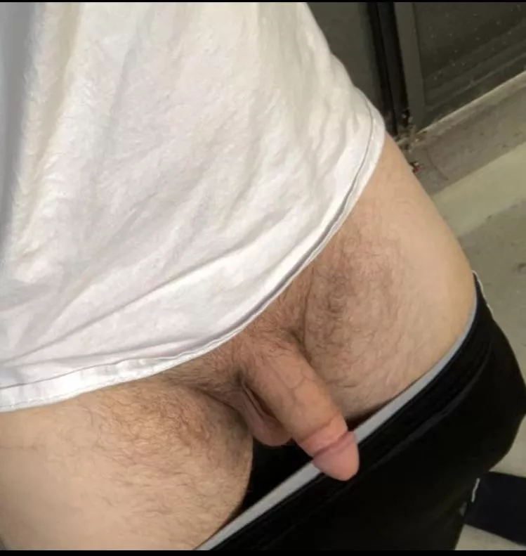 Showing my soft cock off on my balcony of my new apartment 