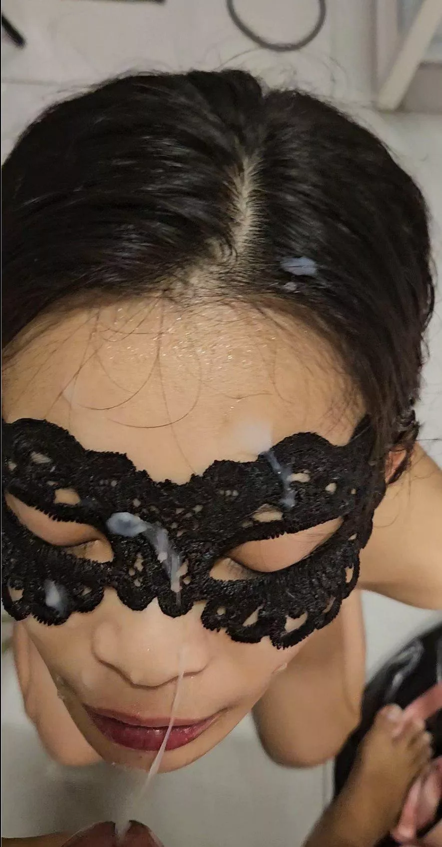 Daddy gave me a nice facial.