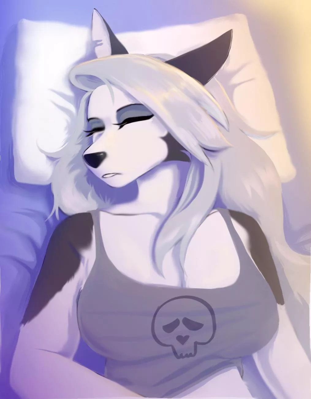 Quiet, guys, the evil dog is sleeping 💤 (art by me)