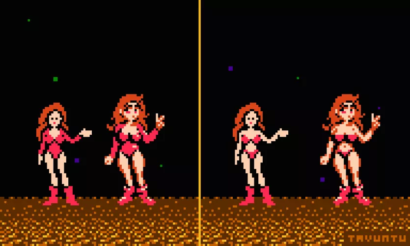 Redraws of 2 different endings for the original Metroid on NES