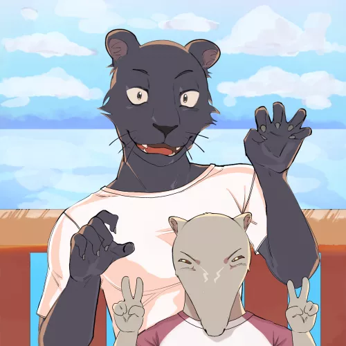 This drawing of kibi and tao took more time than it shouldve had😕