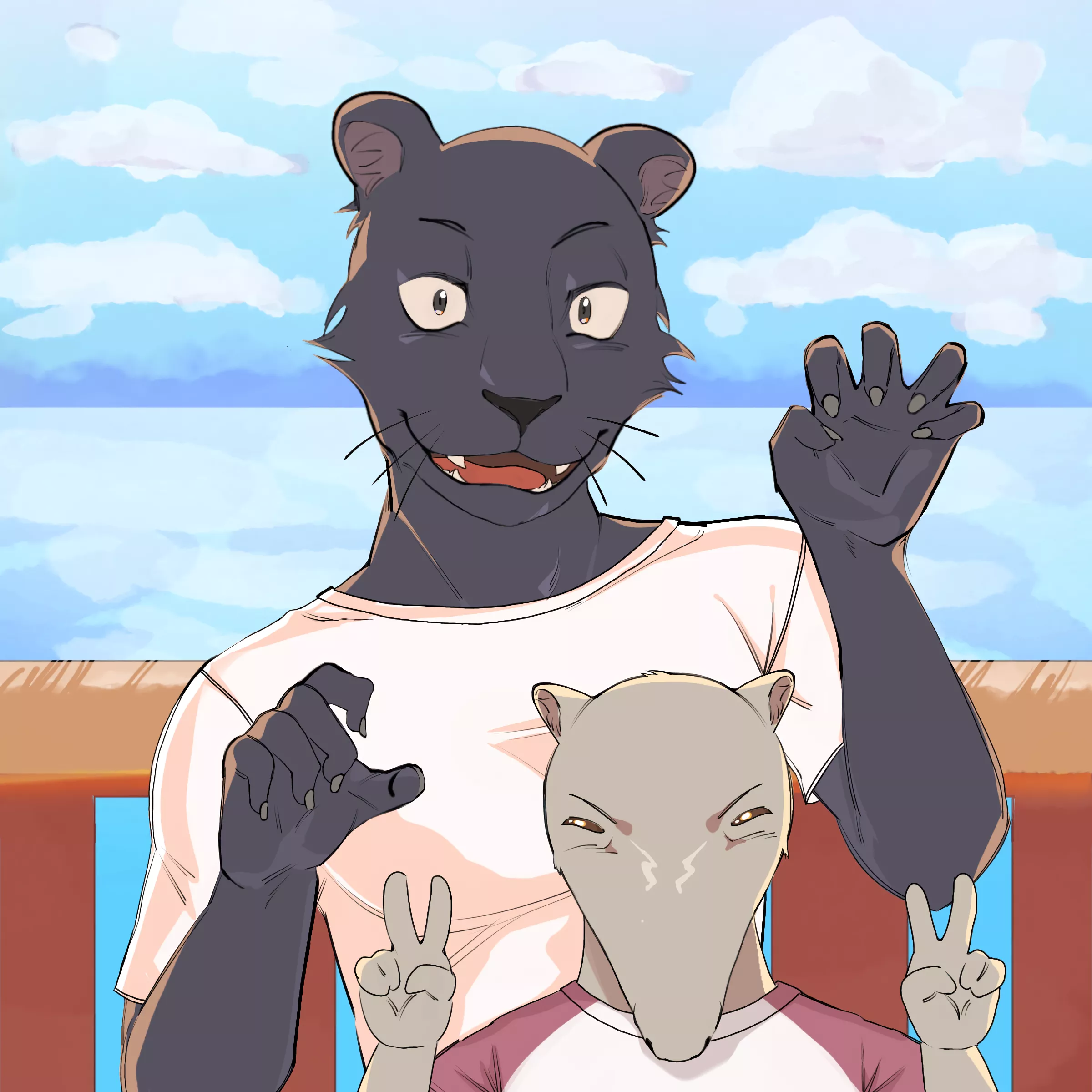 This drawing of kibi and tao took more time than it shouldve had😕