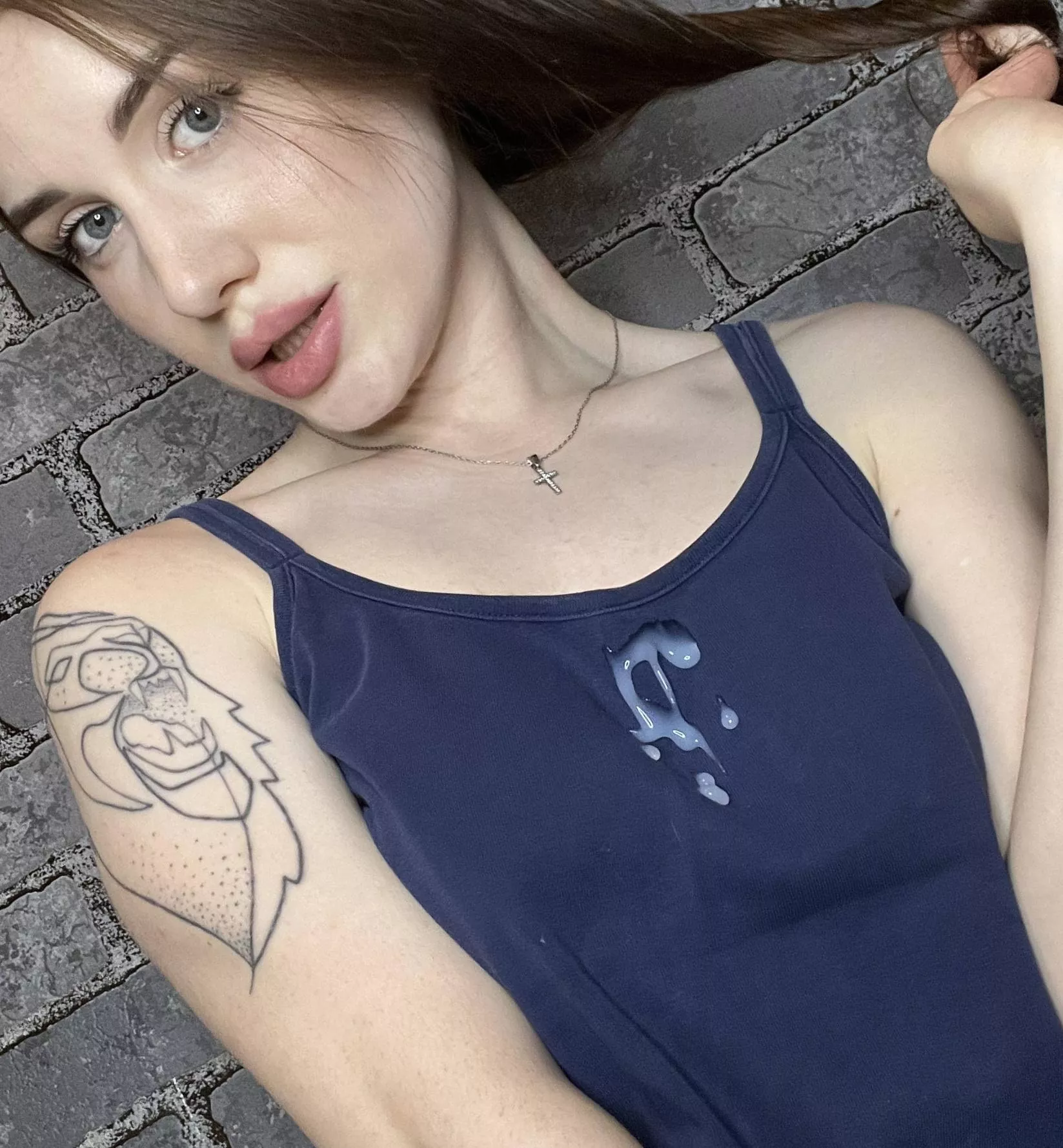 a very beautiful brunette with a gorgeous tattoo