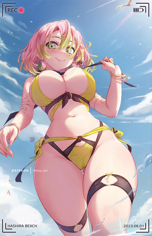 Cute swimsuit Mitsuri Kanroji