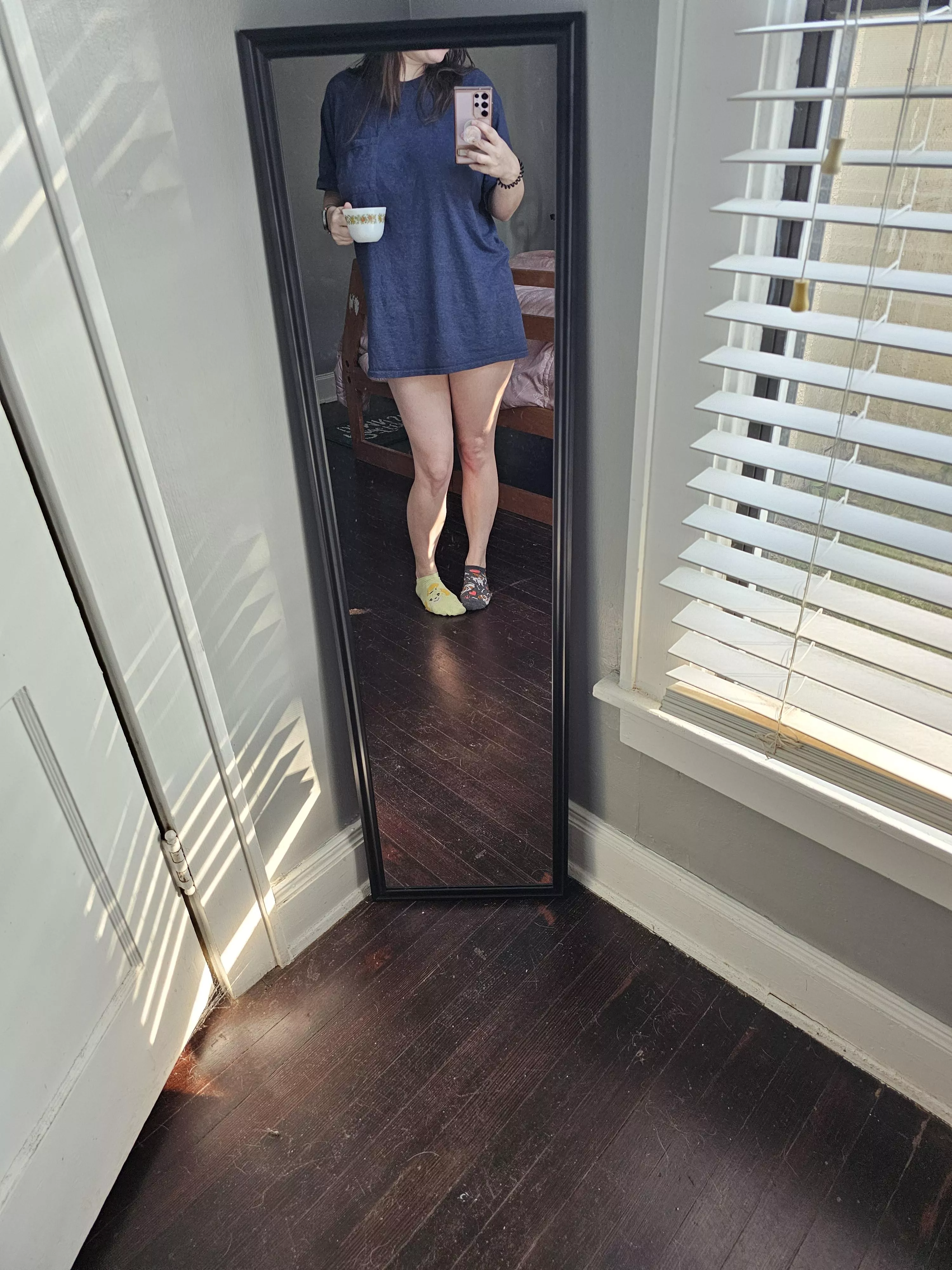 My night shirt is long enough to forgo pants