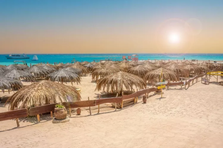 Road to a beach bar in Egypt