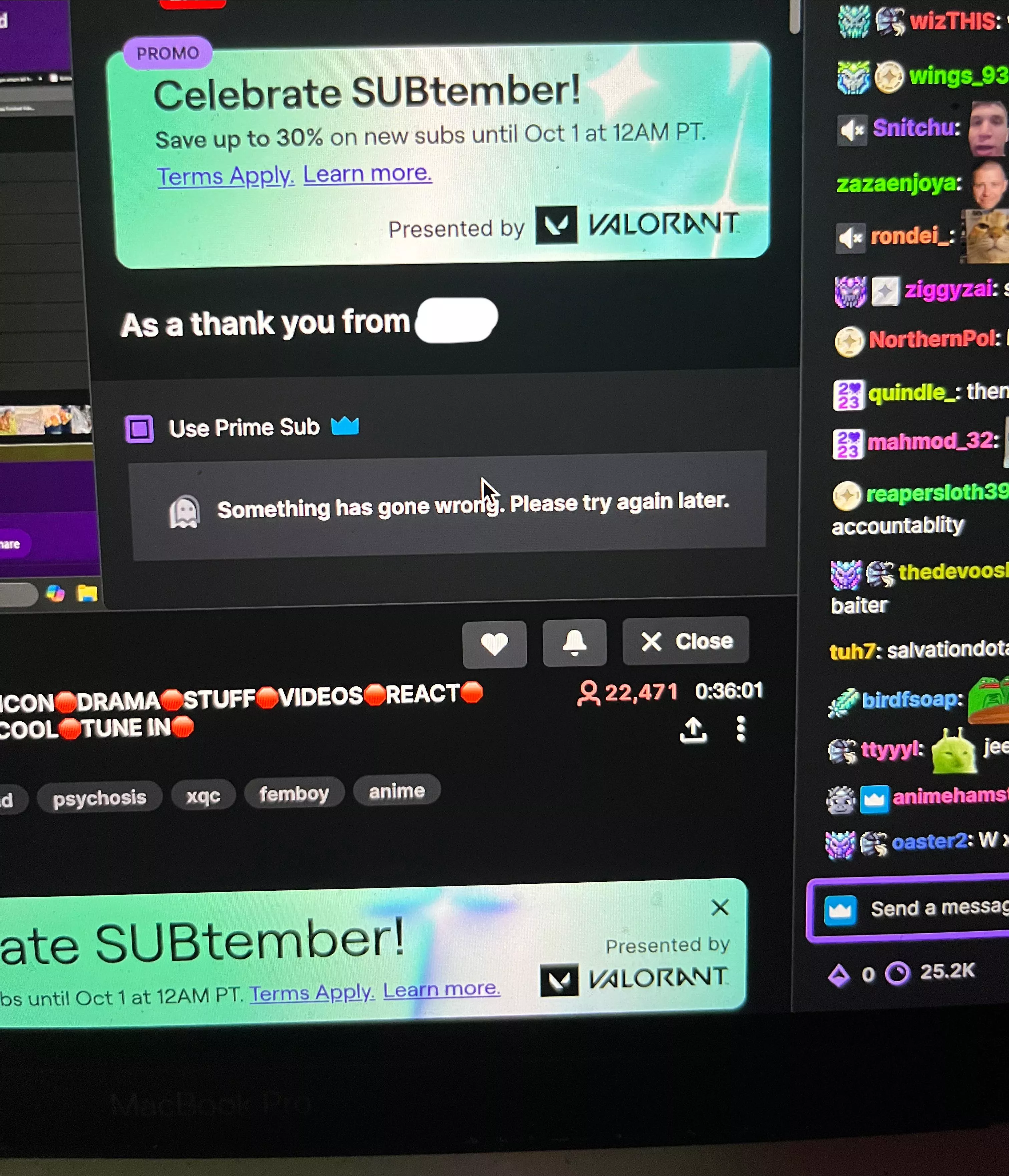 I cannot redeem my prime sub