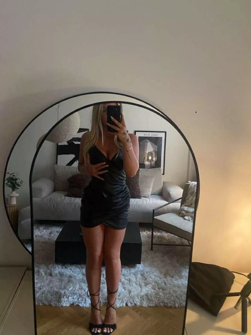 leather dress, white toes and heels! best combo ever