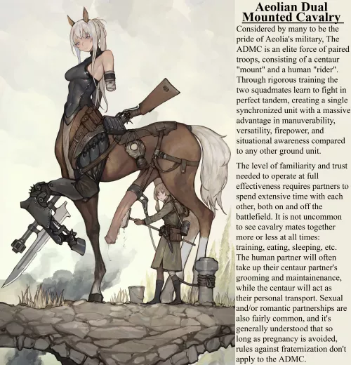 The Aeolian Dual Mounted Cavalry [Centaur] [Lore] (Artist: iuui)