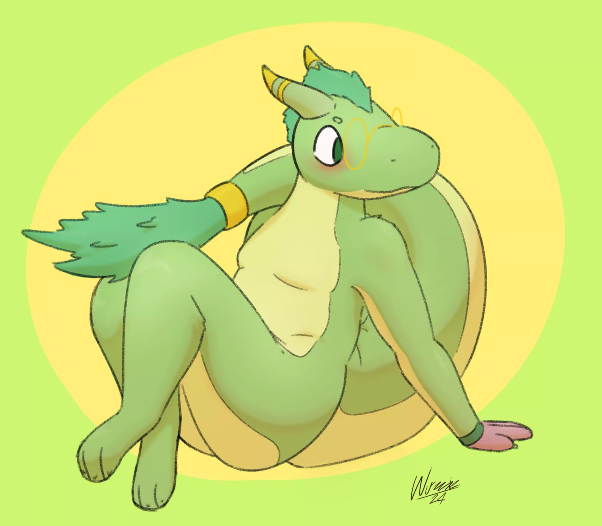 A fun furred dragon comm I drew on stream!