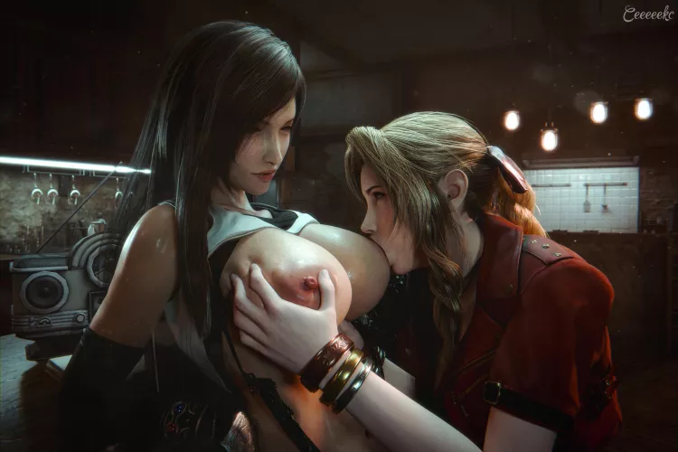 Aerith Sucking Tifa's Tits (CEKC) 