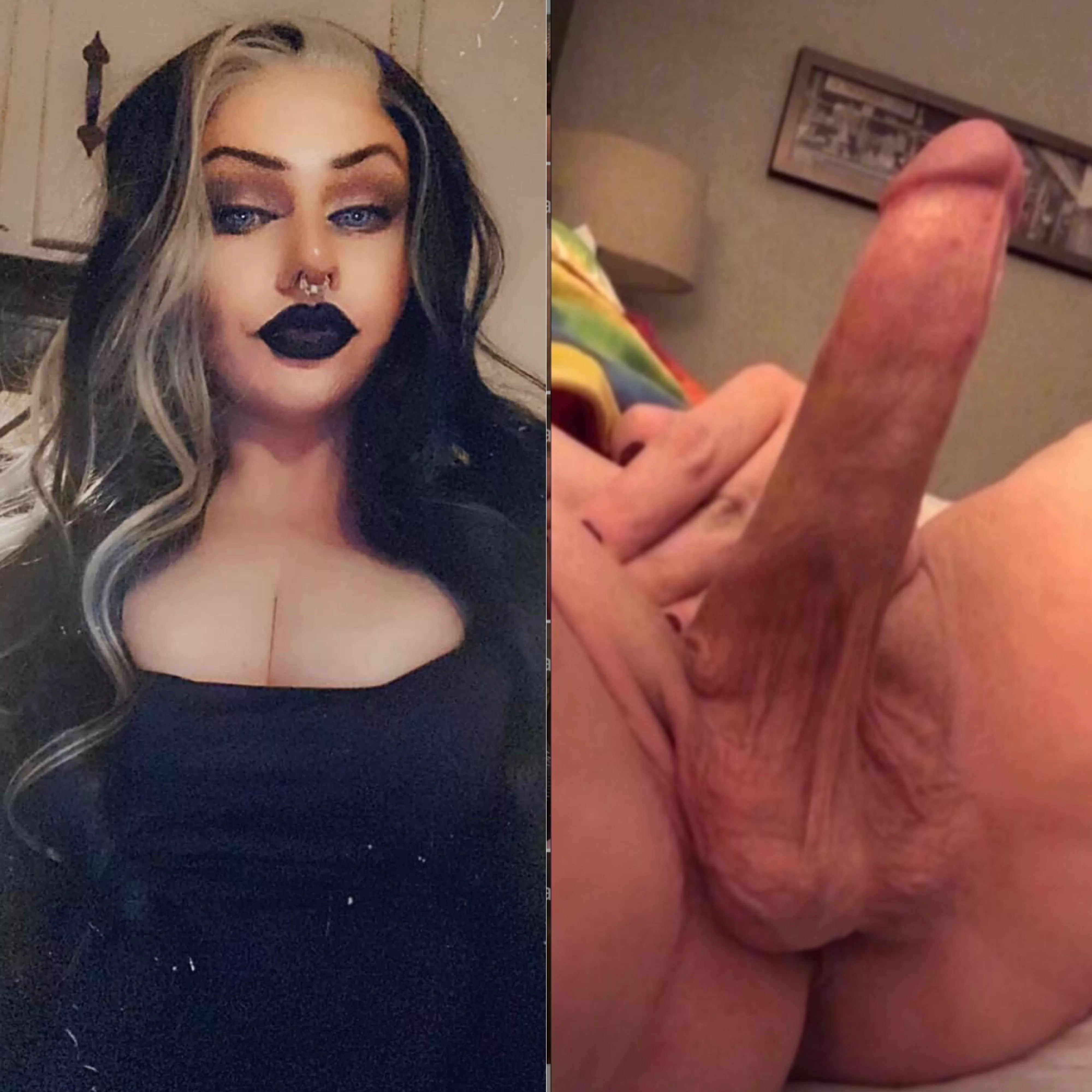 Drain my big goth girl cock 😈