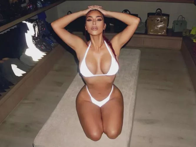 Kim Kardashian, what if she goes down on you like this? 