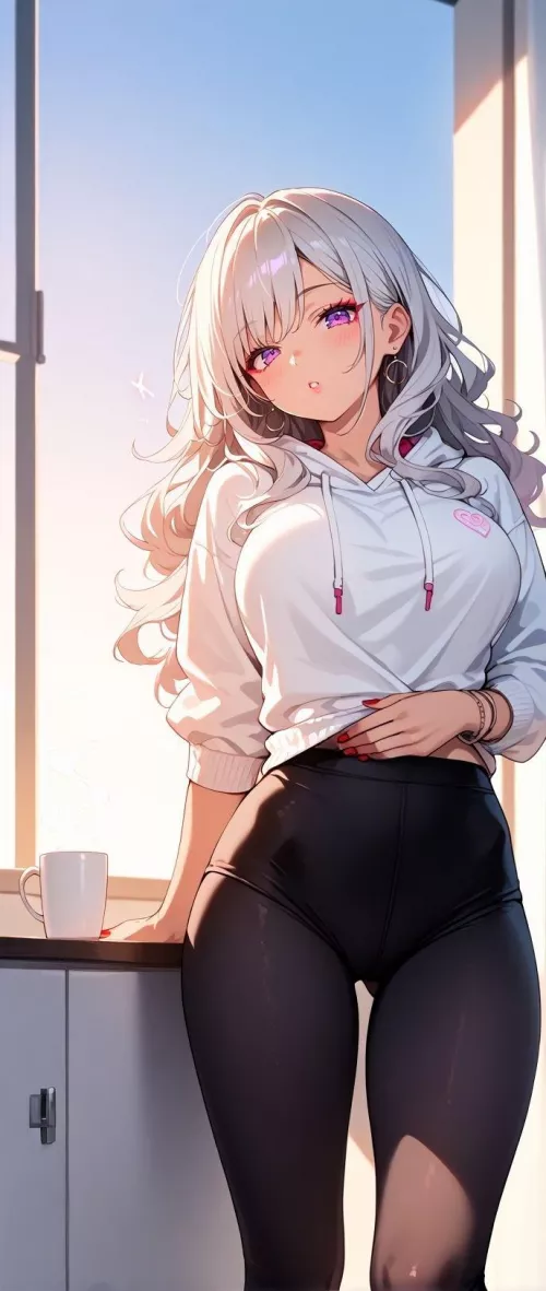 White Hoodie & Tights 