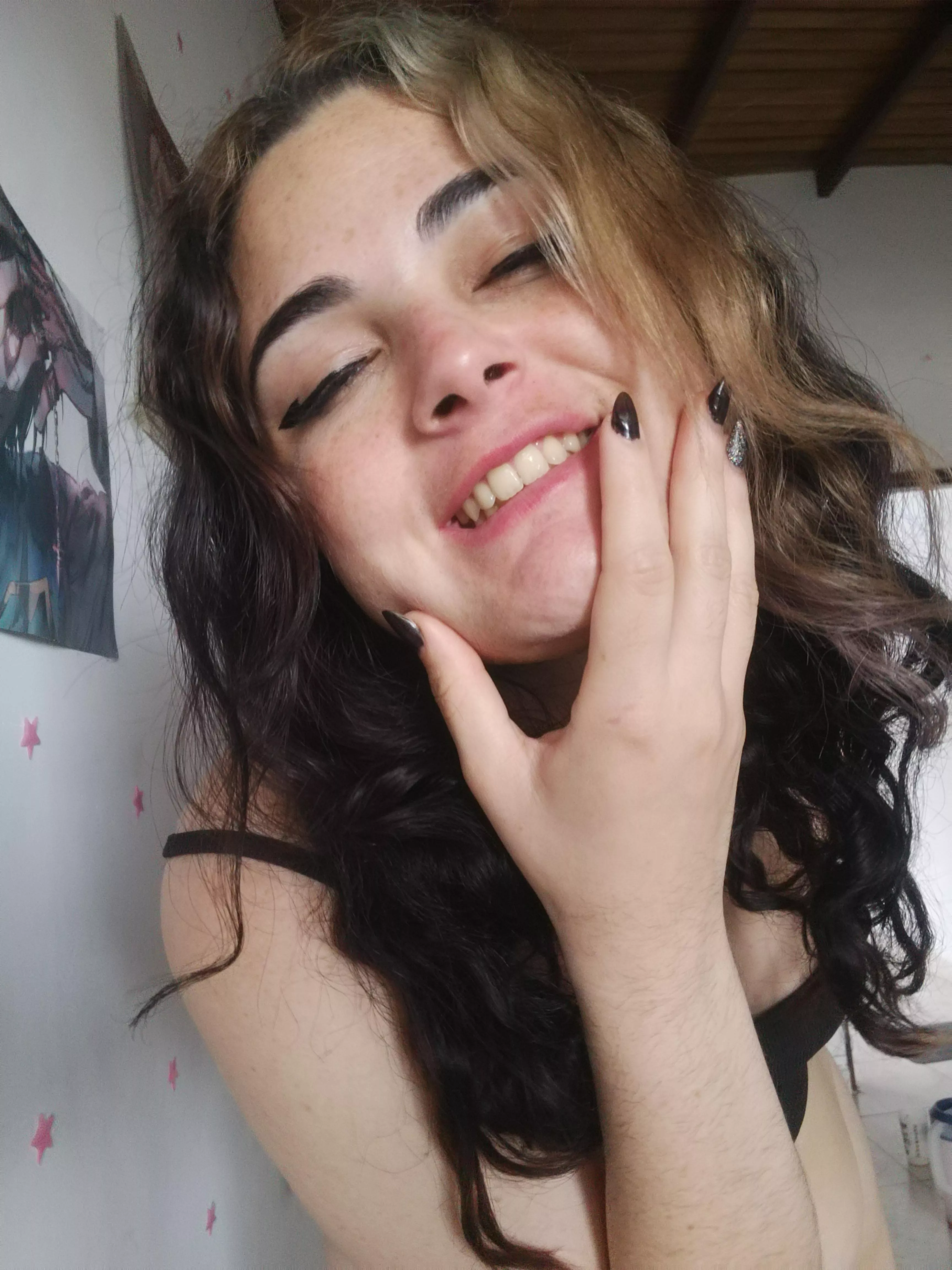 just loving my nail polish and my smile